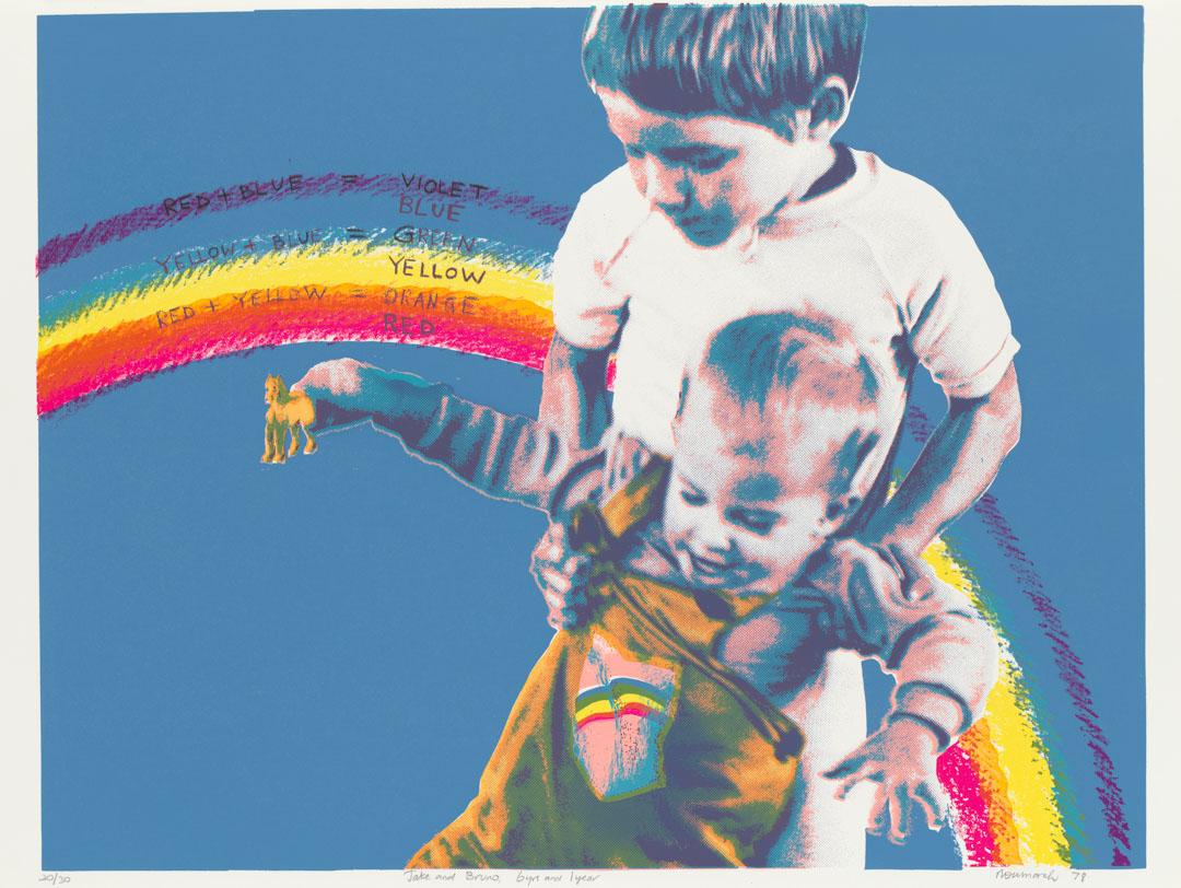 Artwork Jake and Bruno, 6 yrs and 1 year (from 'Kids' series) this artwork made of Photo-screenprint on paper, created in 1978-01-01