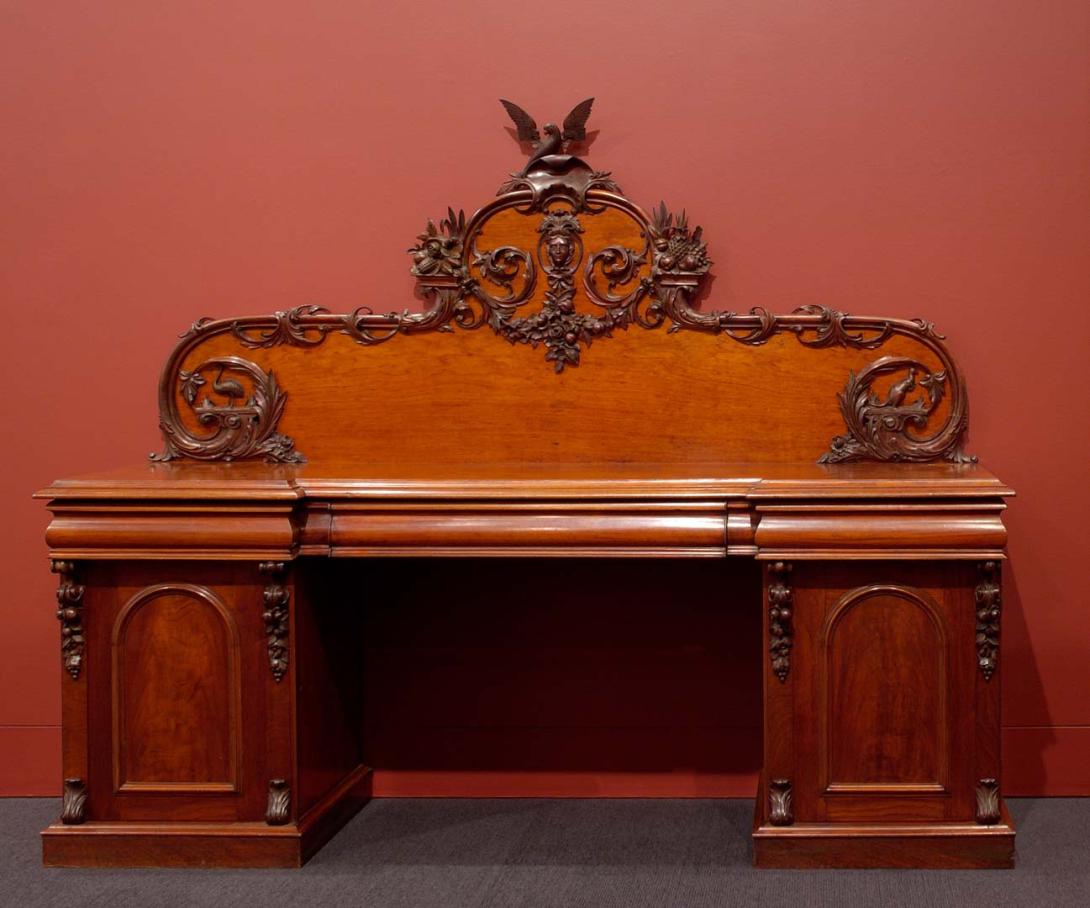 Artwork 'Glengallan' sideboard this artwork made of Cedar, carved, created in 1868-01-01