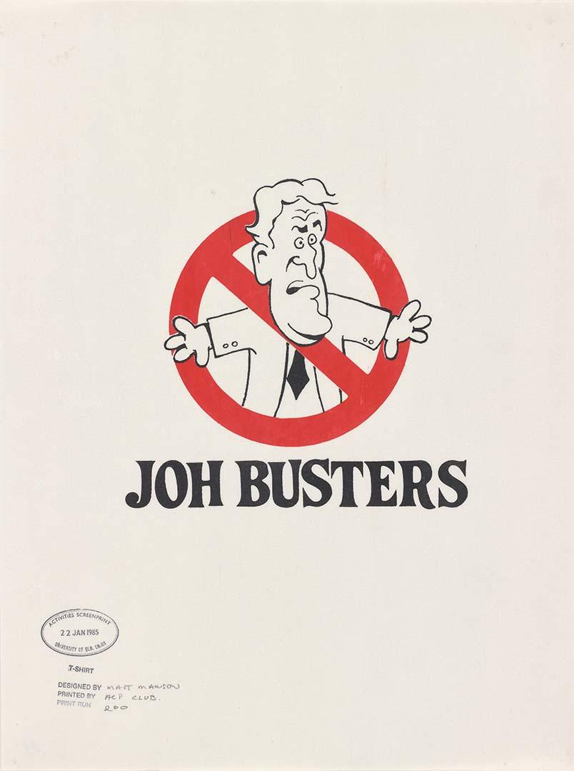 Artwork Joh busters this artwork made of Screenprint on paper, created in 1985-01-01