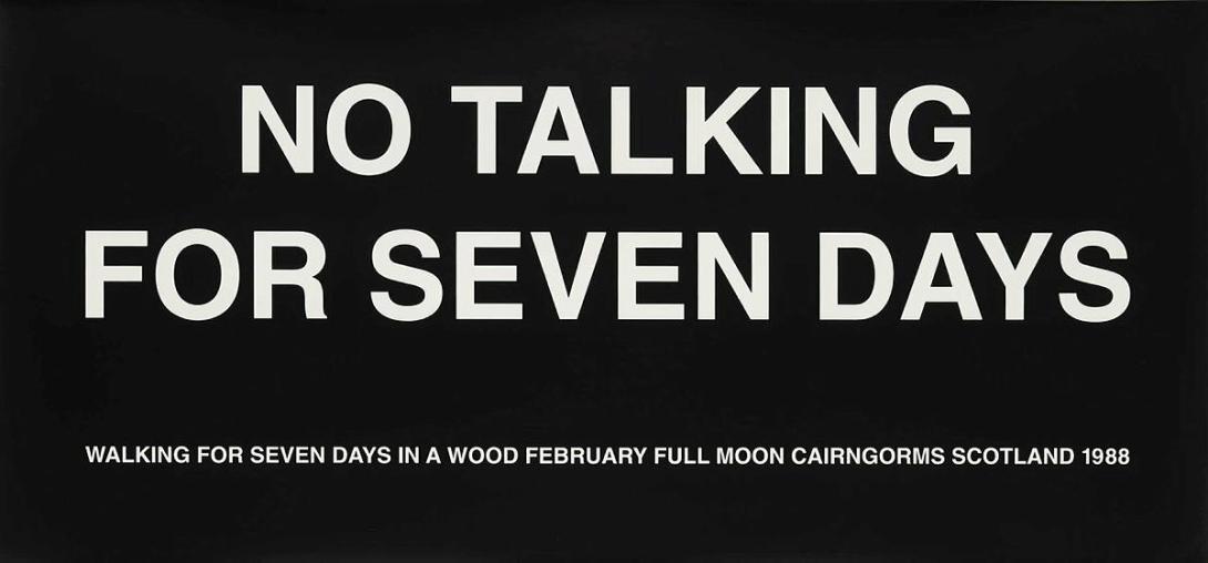 Artwork No talking for seven days.  (One walk, February 1988) (from 'Ten toes towards the rainbow' portfolio) this artwork made of Screenprint on paper, created in 1993-01-01