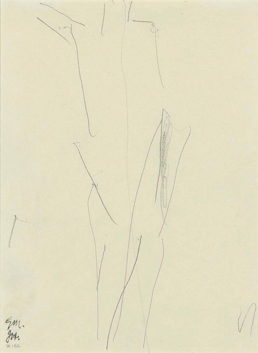 Artwork (Standing nude) this artwork made of Pencil on paper, created in 1923-01-01