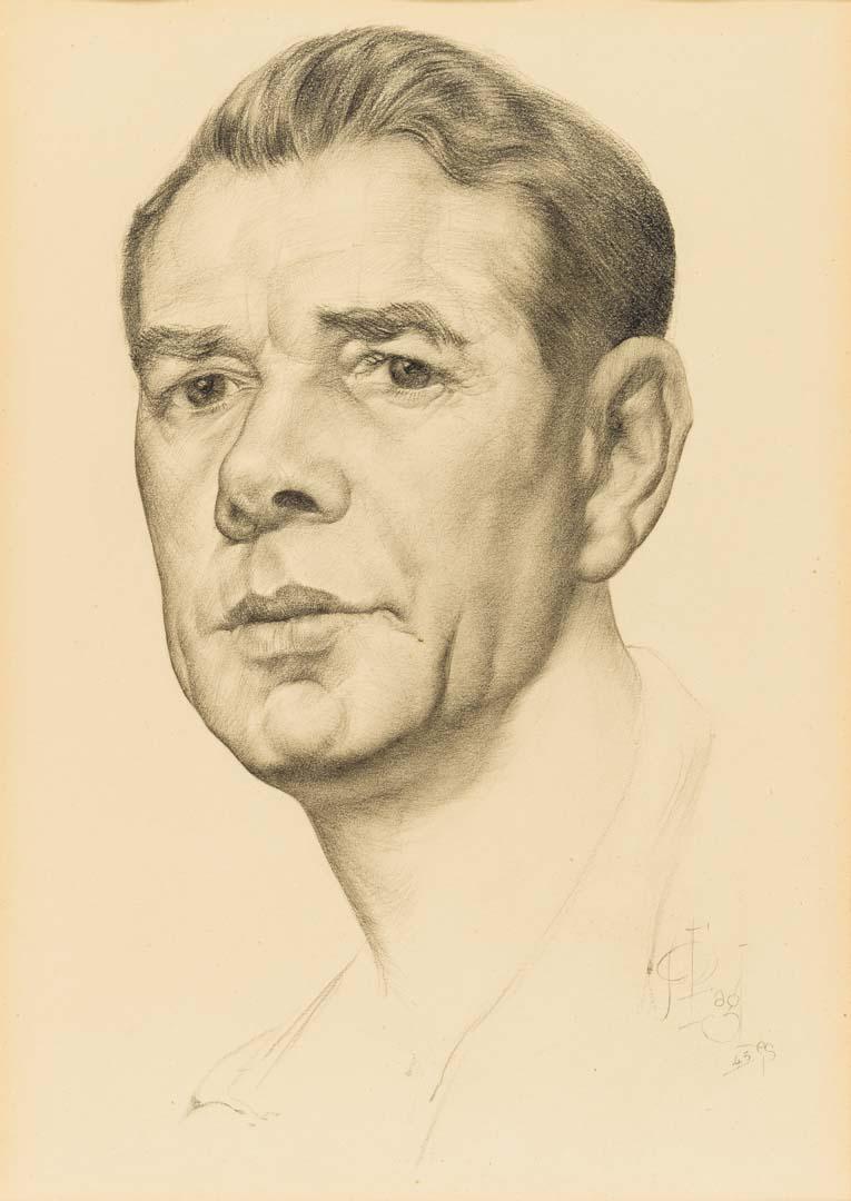 Artwork Self portrait this artwork made of Pencil on cream prepared wove paper, created in 1943-01-01