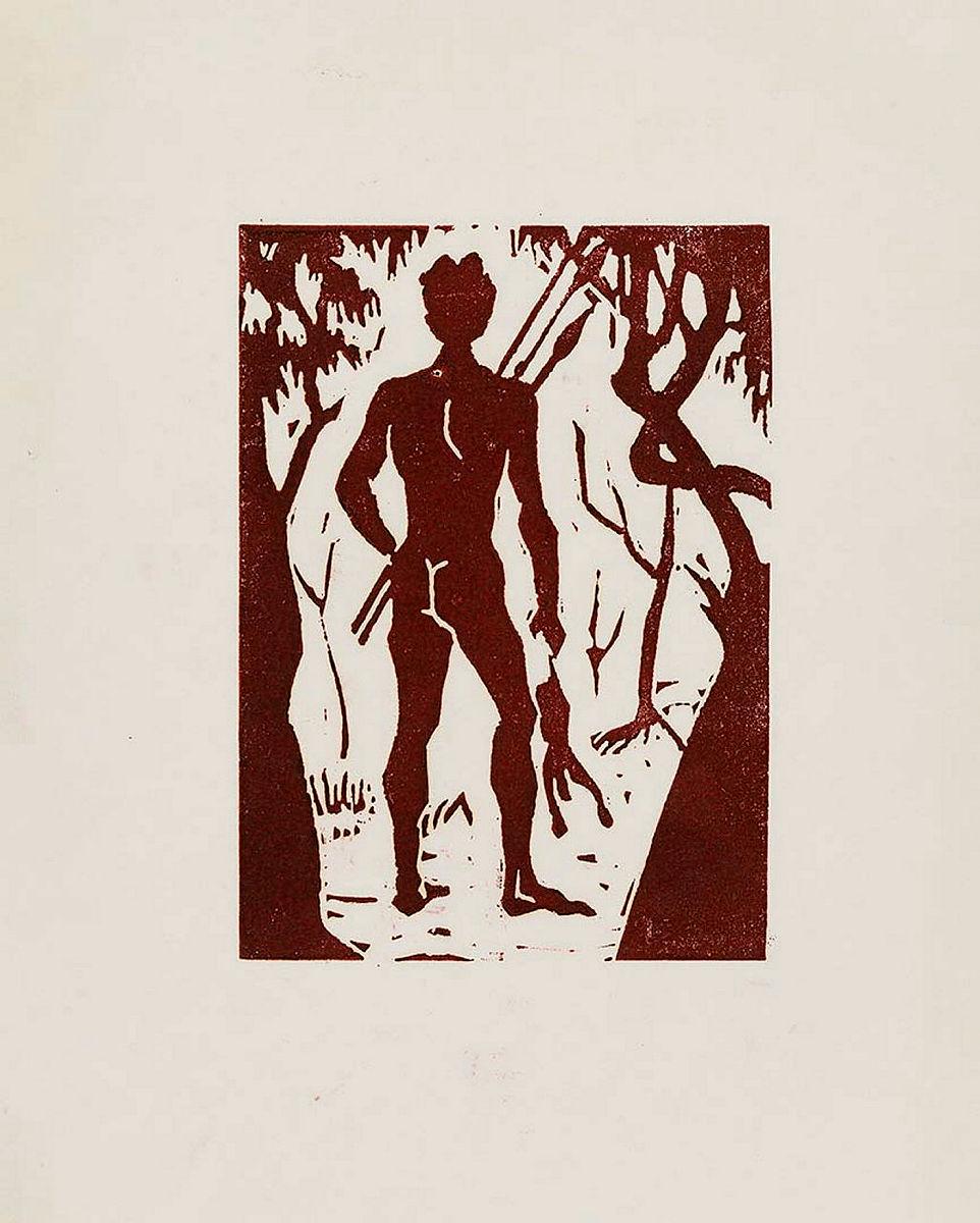 Artwork (Hunter) this artwork made of Linocut on paper, created in 1950-01-01