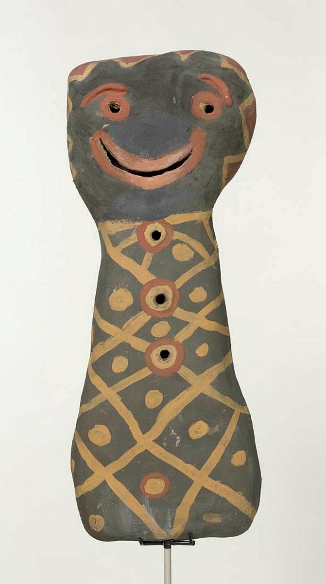 Artwork Bagu (Firestick figure) this artwork made of Terracotta clay, ochres, string, created in 2009-01-01