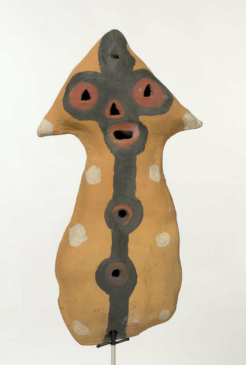 Artwork Bagu (Firestick figure) this artwork made of Terracotta clay, ochres, string, created in 2009-01-01