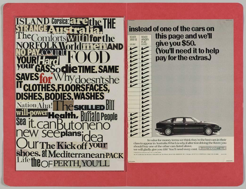 Artwork 127 frog poems this artwork made of Paper collage in plastic sleeves and magazine pages stapled to red manila folders, created in 1982-01-01