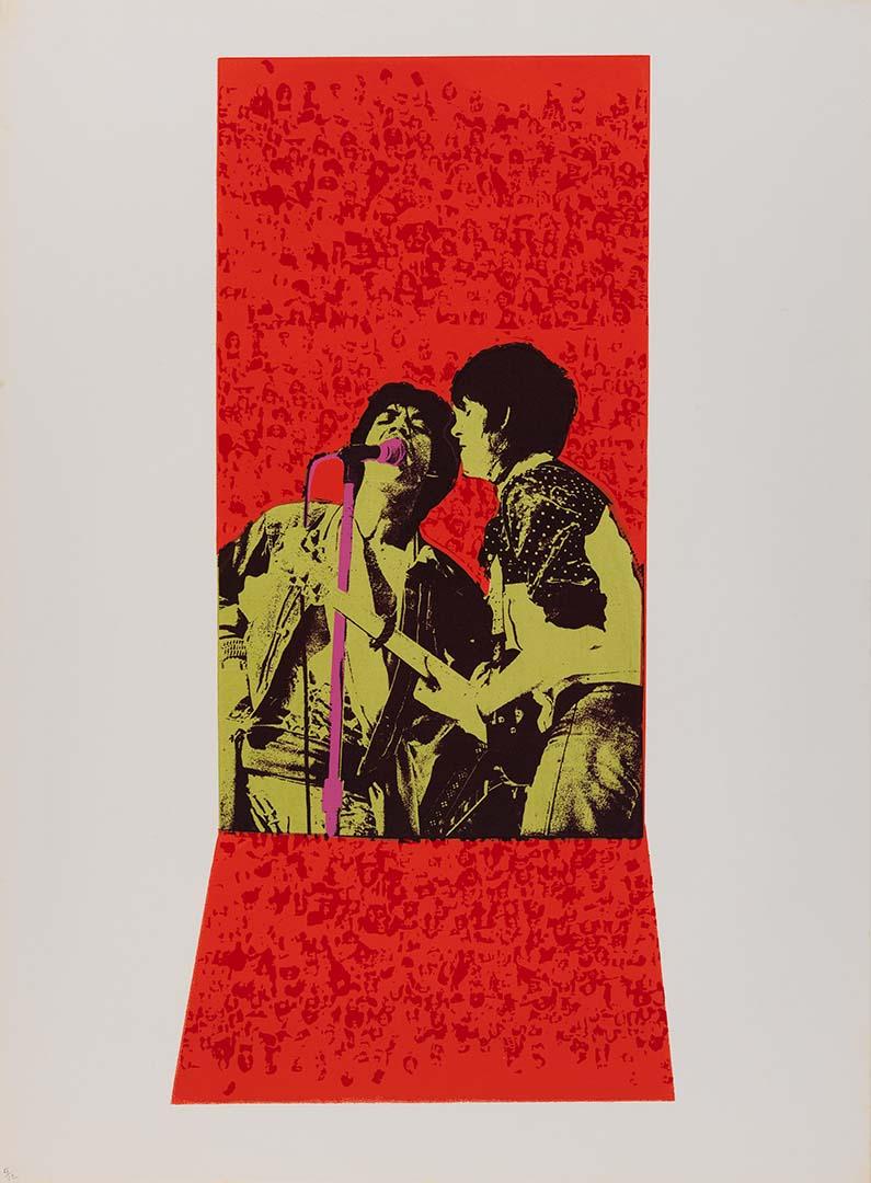 Artwork Mick + Keith this artwork made of Screenprint on Kent cartridge paper, created in 1968-01-01