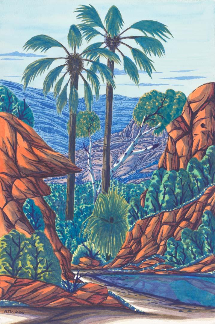 Artwork Palm Valley this artwork made of Watercolour on paper, created in 2013-01-01