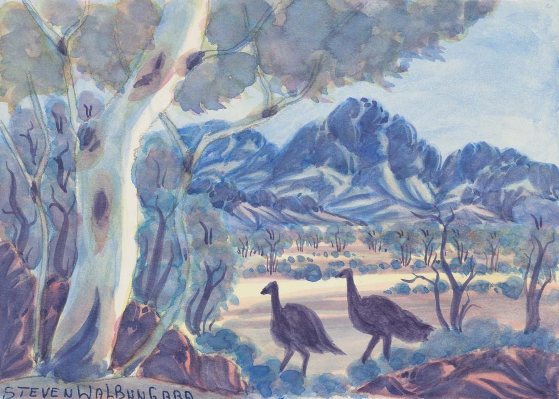 Artwork West MacDonnell Ranges, NT this artwork made of Watercolour on paper, created in 2004-01-01