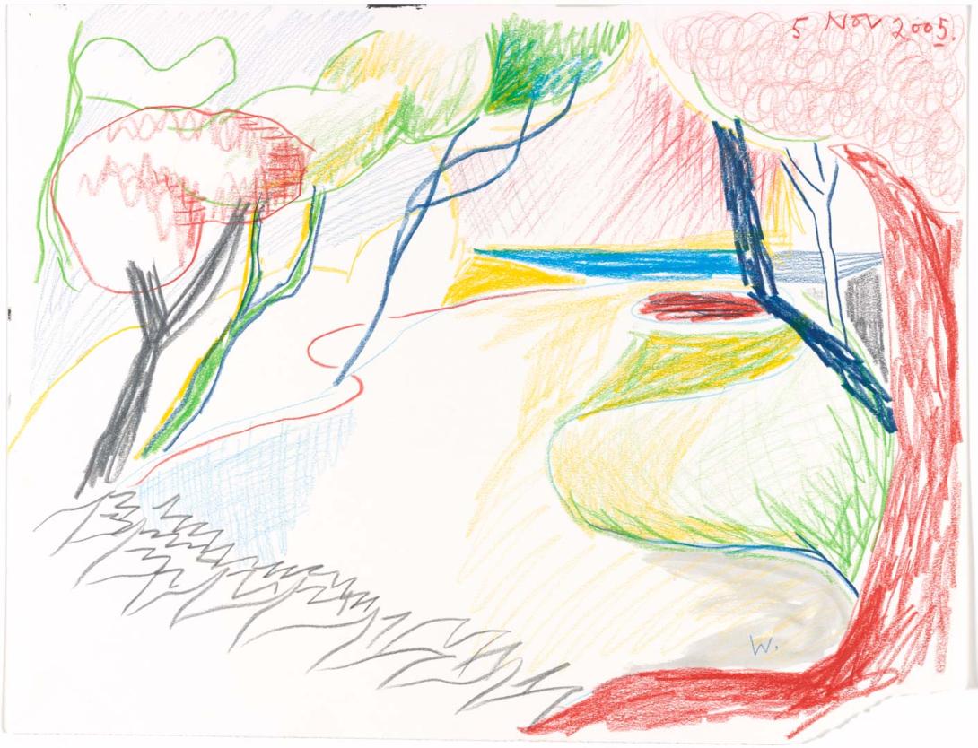 Artwork Drawing for ‘Homage to Matisse's Joy of life’ this artwork made of Coloured pencil on paper, created in 2005-01-01