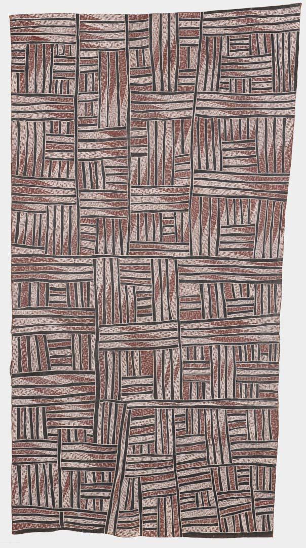 Artwork Yalangbara this artwork made of Natural earth pigments on bark, created in 2019-01-01