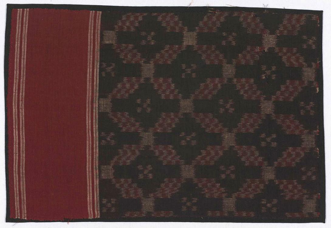 Artwork Fragment of telia rumal this artwork made of Cotton, weft ikat, alizarin dye, created in 1868-01-01