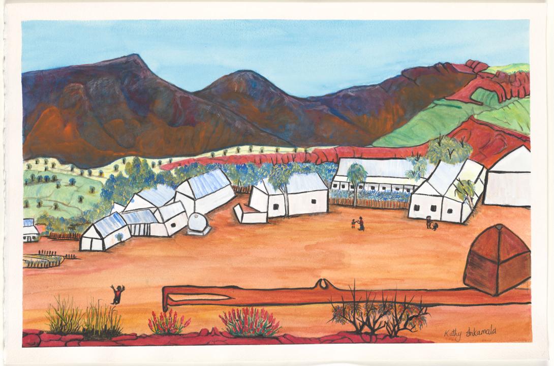 Artwork Mt Hermannsburg - Ljalkaindirma, NT this artwork made of Watercolour on paper, created in 2019-01-01