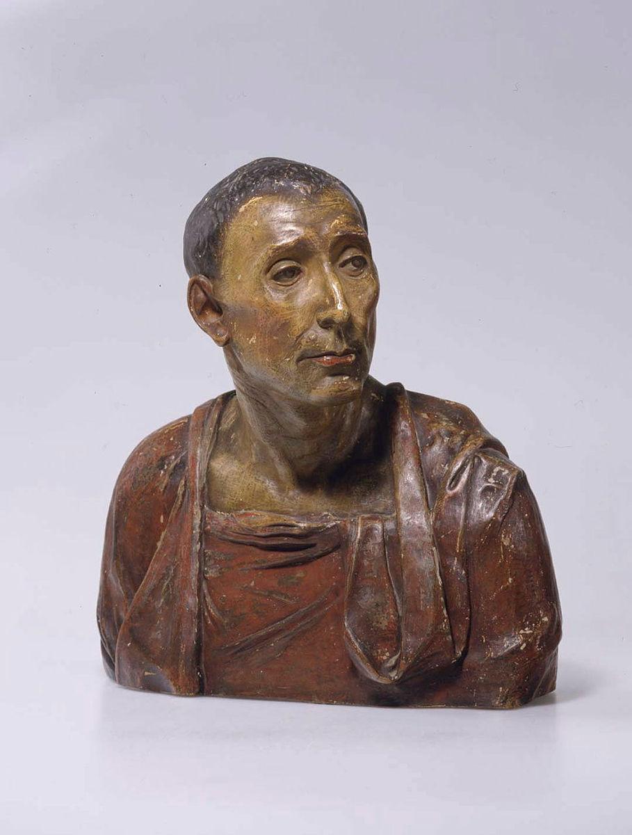 Artwork Bust of Niccolo da Uzzano this artwork made of Polychromed terracotta, created in 1466-01-01