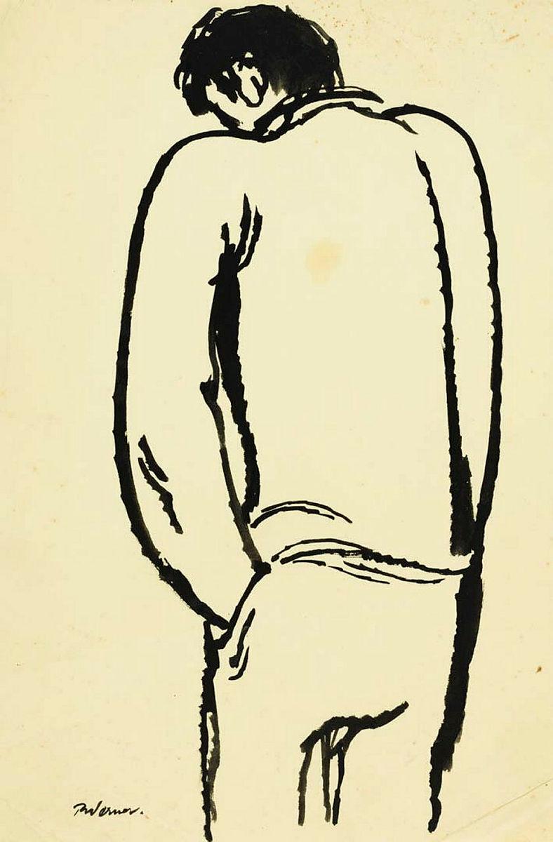 Artwork Young outcast (back study) this artwork made of Gouache on paper, created in 1957-01-01