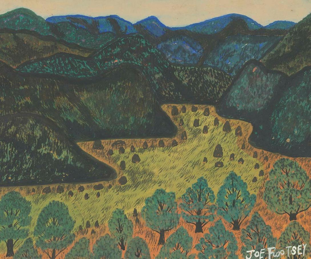 Artwork (Landscape) this artwork made of Gouache on paper on board