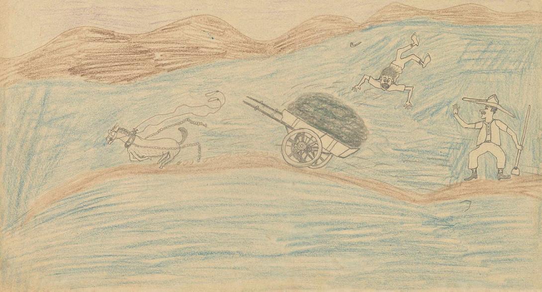 Artwork (Aboriginal station hand) this artwork made of Coloured pencil and graphite on paper