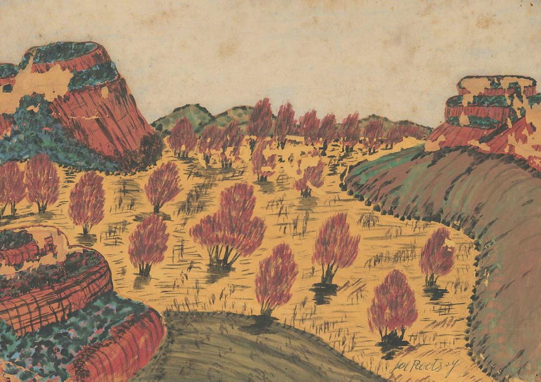 Artwork (Landscape) this artwork made of Gouache and ball-point pen on paper