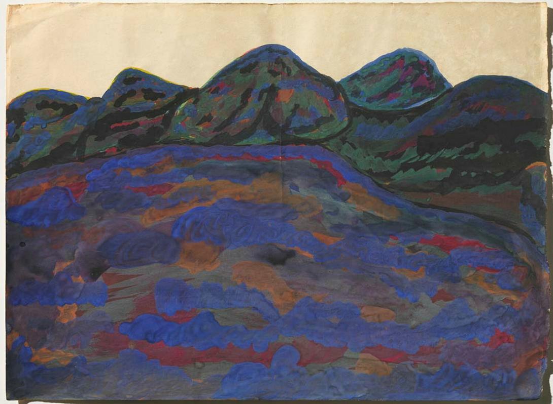 Artwork (Landscape) this artwork made of Gouache on paper