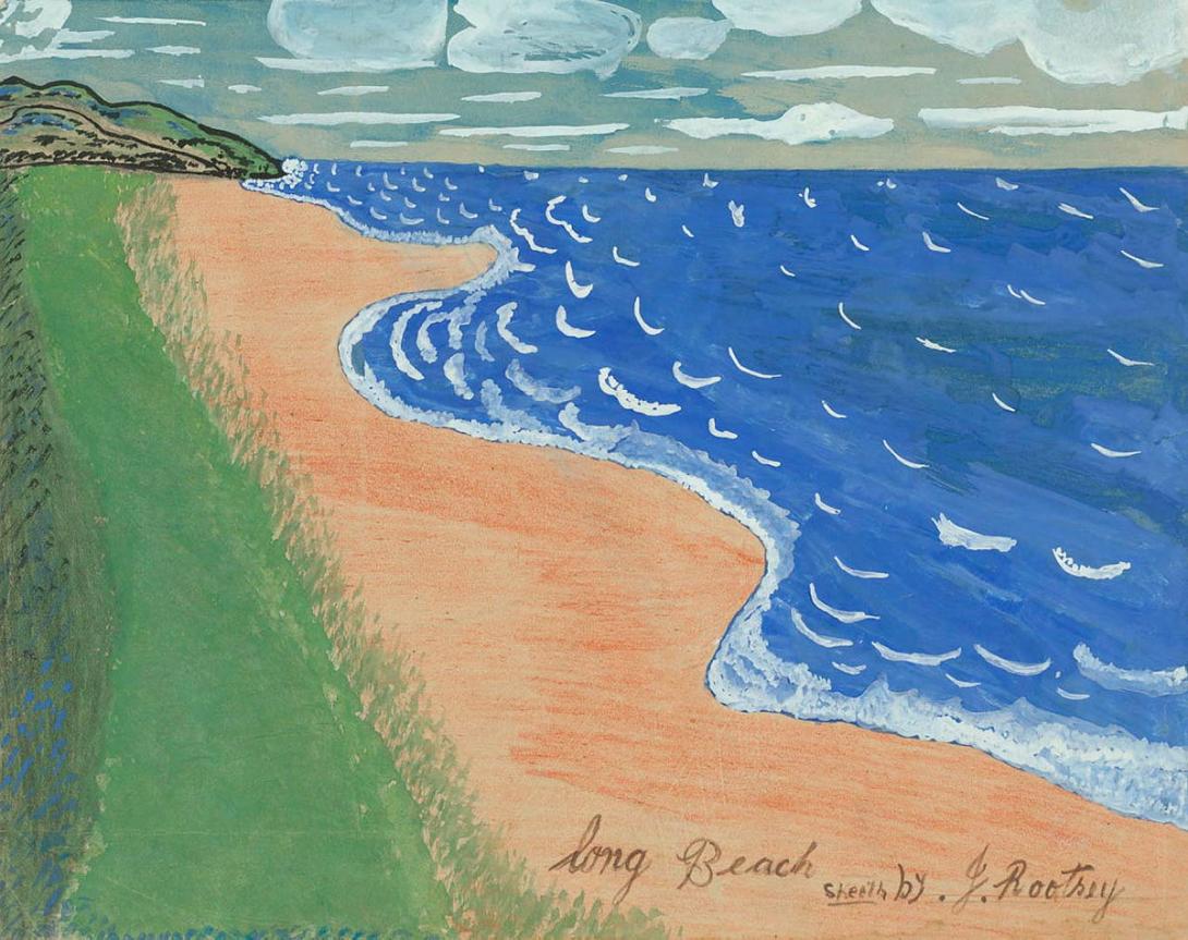 Artwork Long Beach this artwork made of Coloured pencil and gouache on paper