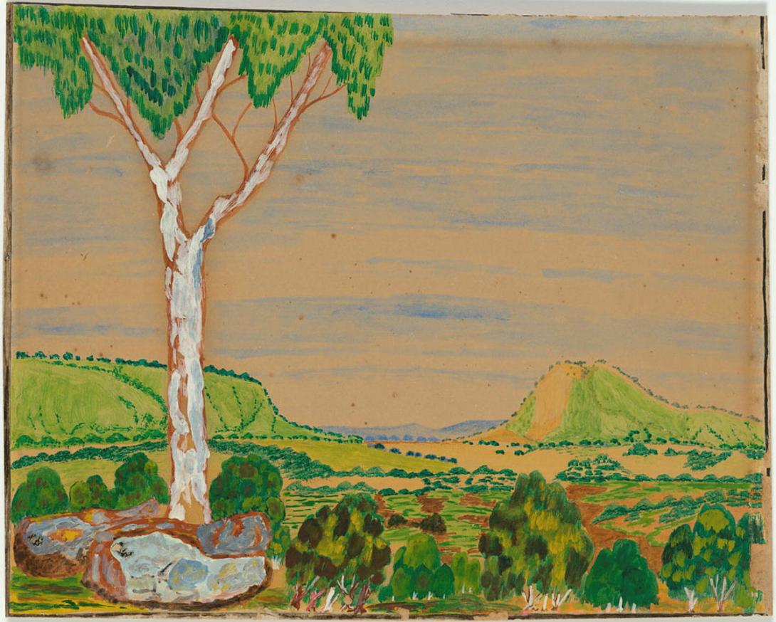 Artwork (White tree) this artwork made of Watercolour and gouache on paper, created in 1959-01-01