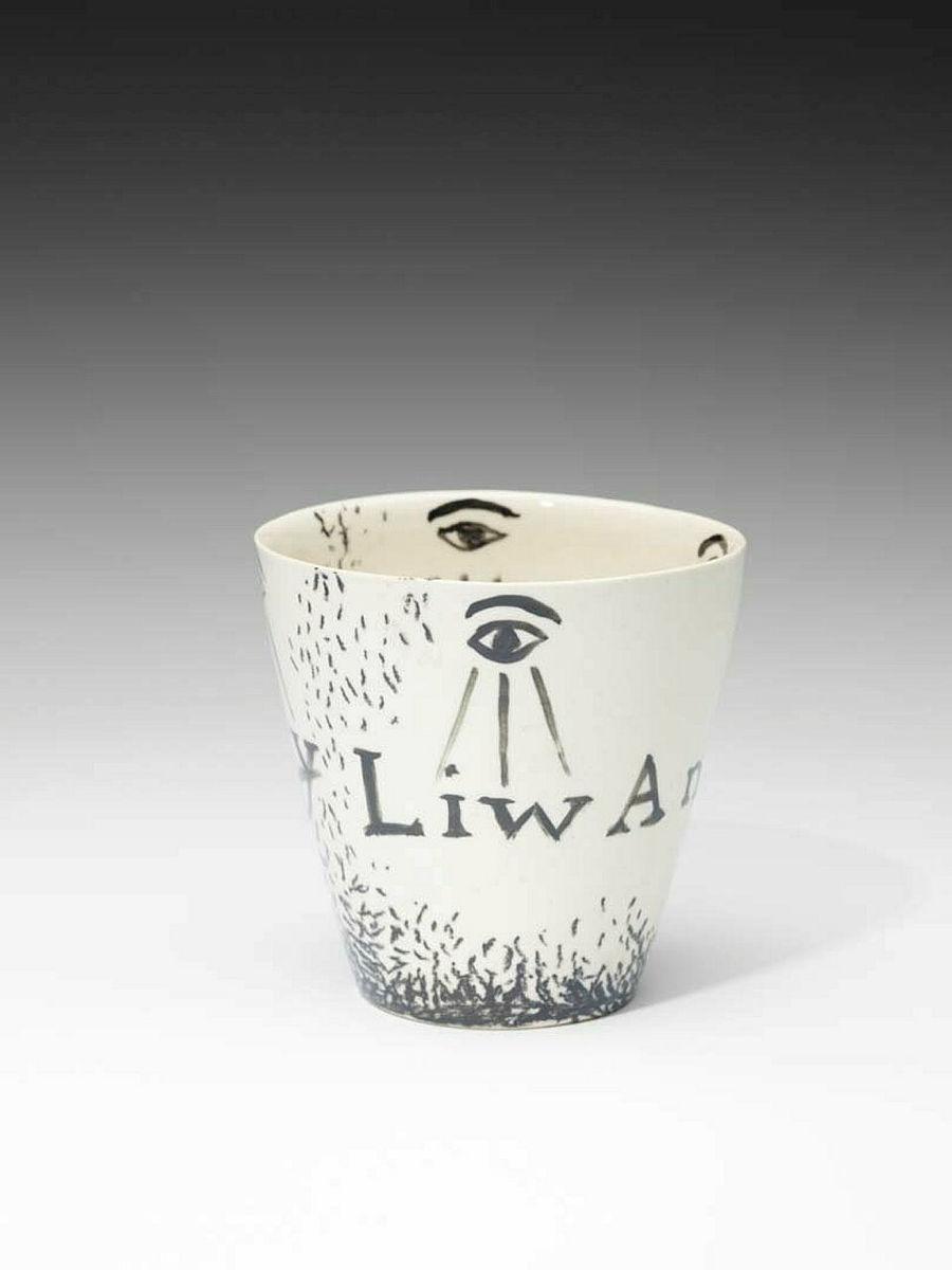 Artwork Untitled this artwork made of Handpainted ceramic cup, created in 1995-01-01