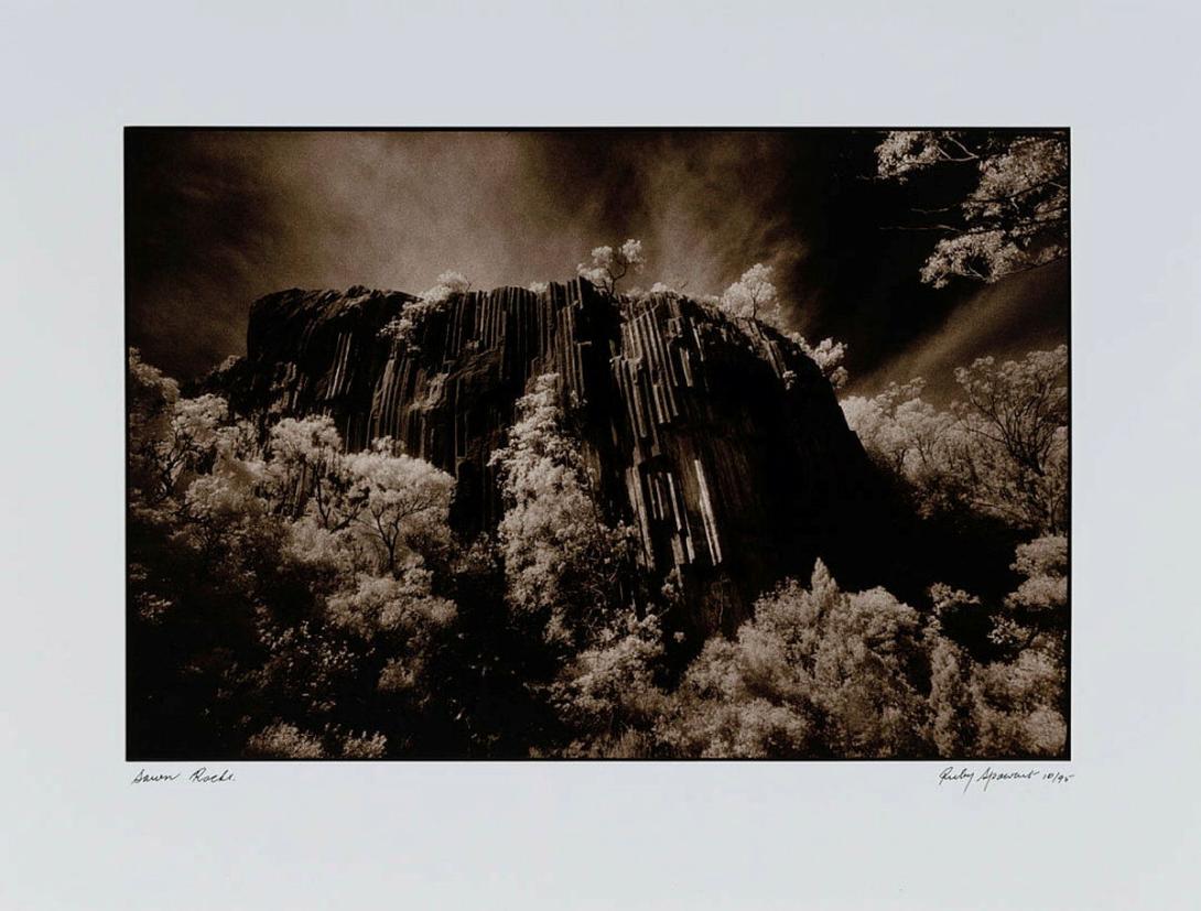 Artwork Sawn Rocks this artwork made of Sepia-toned gelatin silver photograph from infrared film on paper, created in 1995-01-01