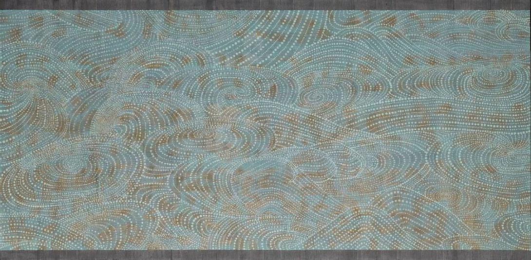 Artwork In memory of the unknown artist: Japanese fabric this artwork made of Synthetic polymer paint on canvas