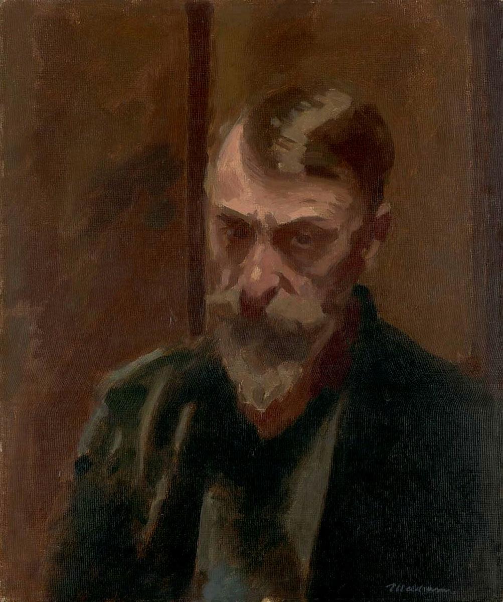 Artwork Self portrait this artwork made of Oil on composition board, created in 1932-01-01