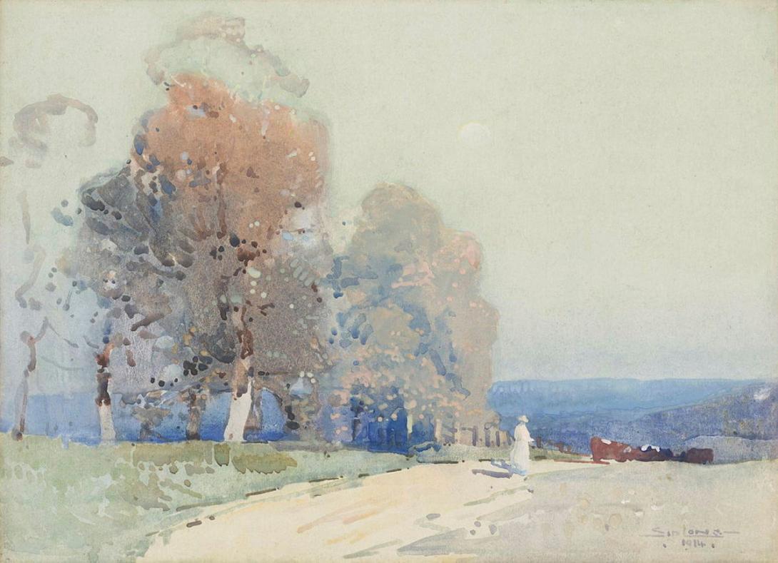 Artwork Landscape this artwork made of Watercolour on cardboard, created in 1914-01-01