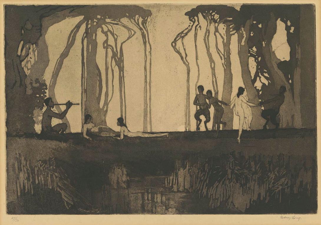 Artwork Pan this artwork made of Etching and aquatint on cream wove paper, created in 1916-01-01