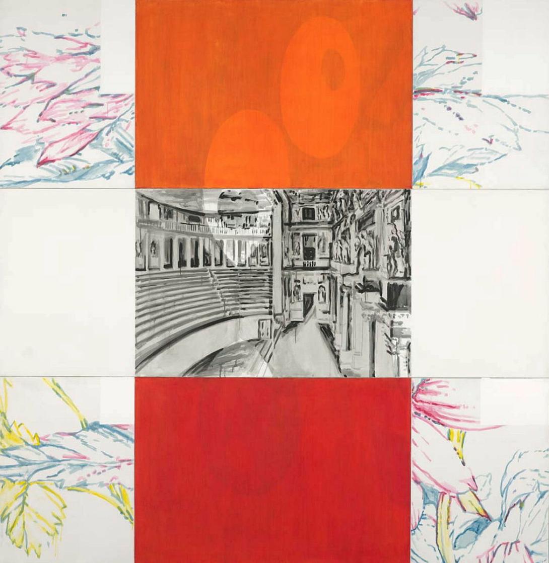 Artwork Surveillance and Punishment (Olympico) this artwork made of Synthetic polymer paint on canvas, created in 1987-01-01