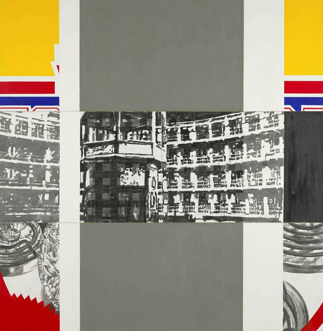 Artwork Surveillance and Punishment (Panopticon) this artwork made of Synthetic polymer paint on canvas, created in 1987-01-01