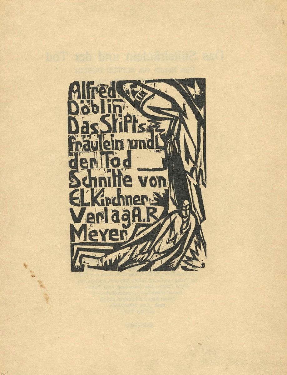Artwork Das Stiftsfräulein und der Tod (The Canoness and Death) this artwork made of Woodcut on paper, created in 1912-01-01