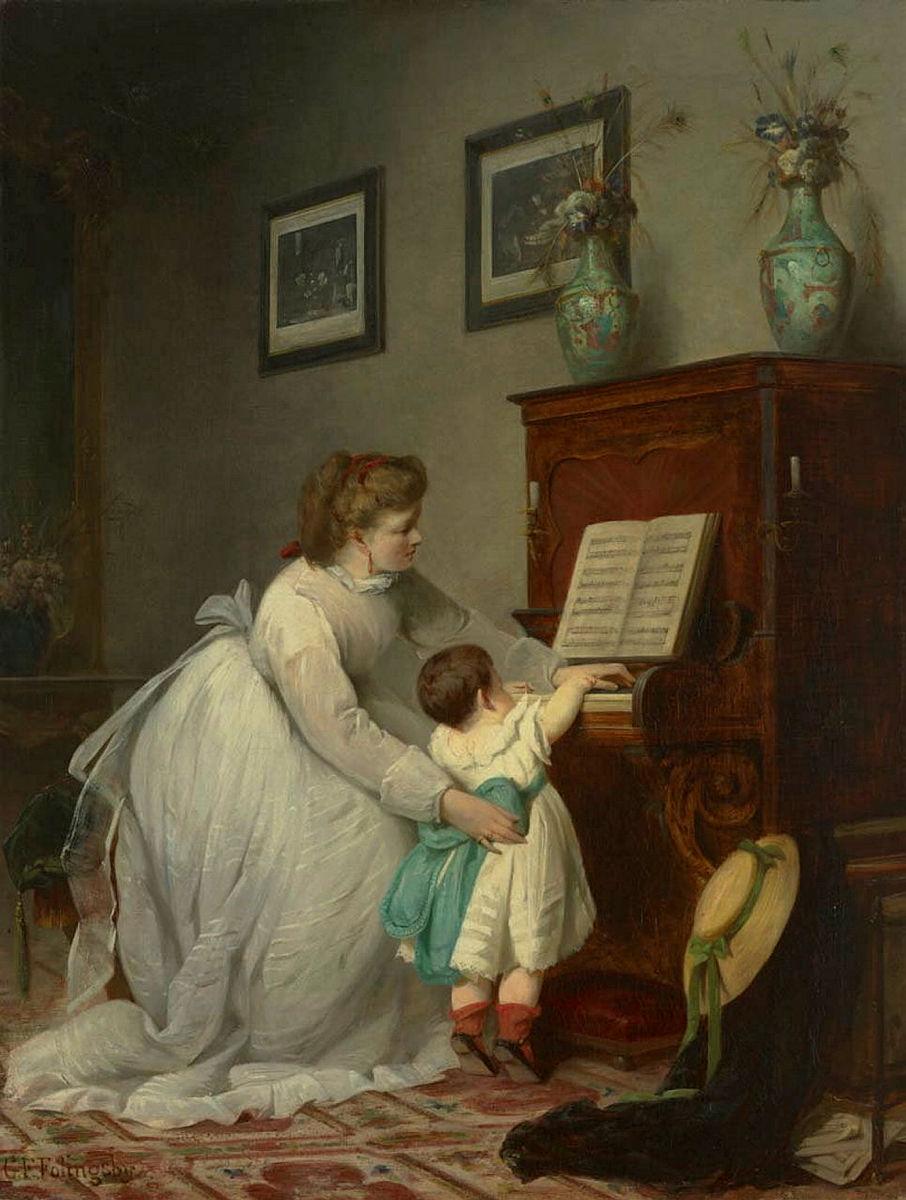 Artwork The first lesson this artwork made of Oil on canvas, created in 1869-01-01