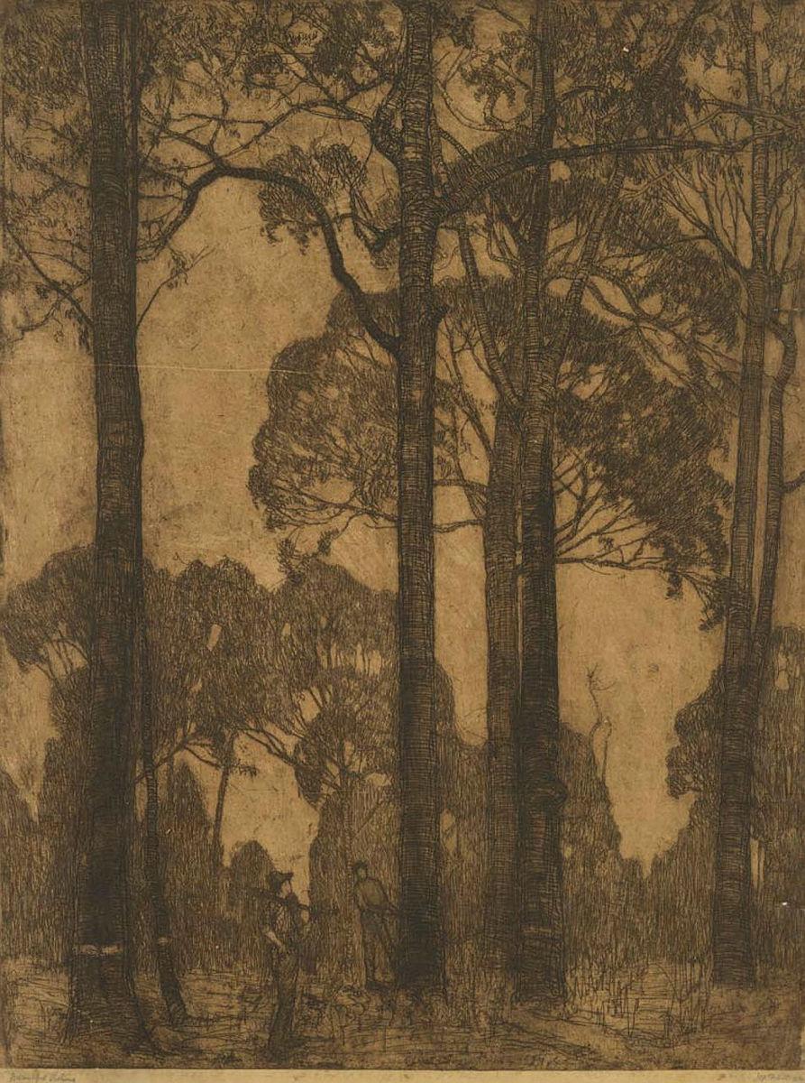 Artwork Beautiful victims this artwork made of Etching on yellowed Oriental paper on cardboard, created in 1914-01-01