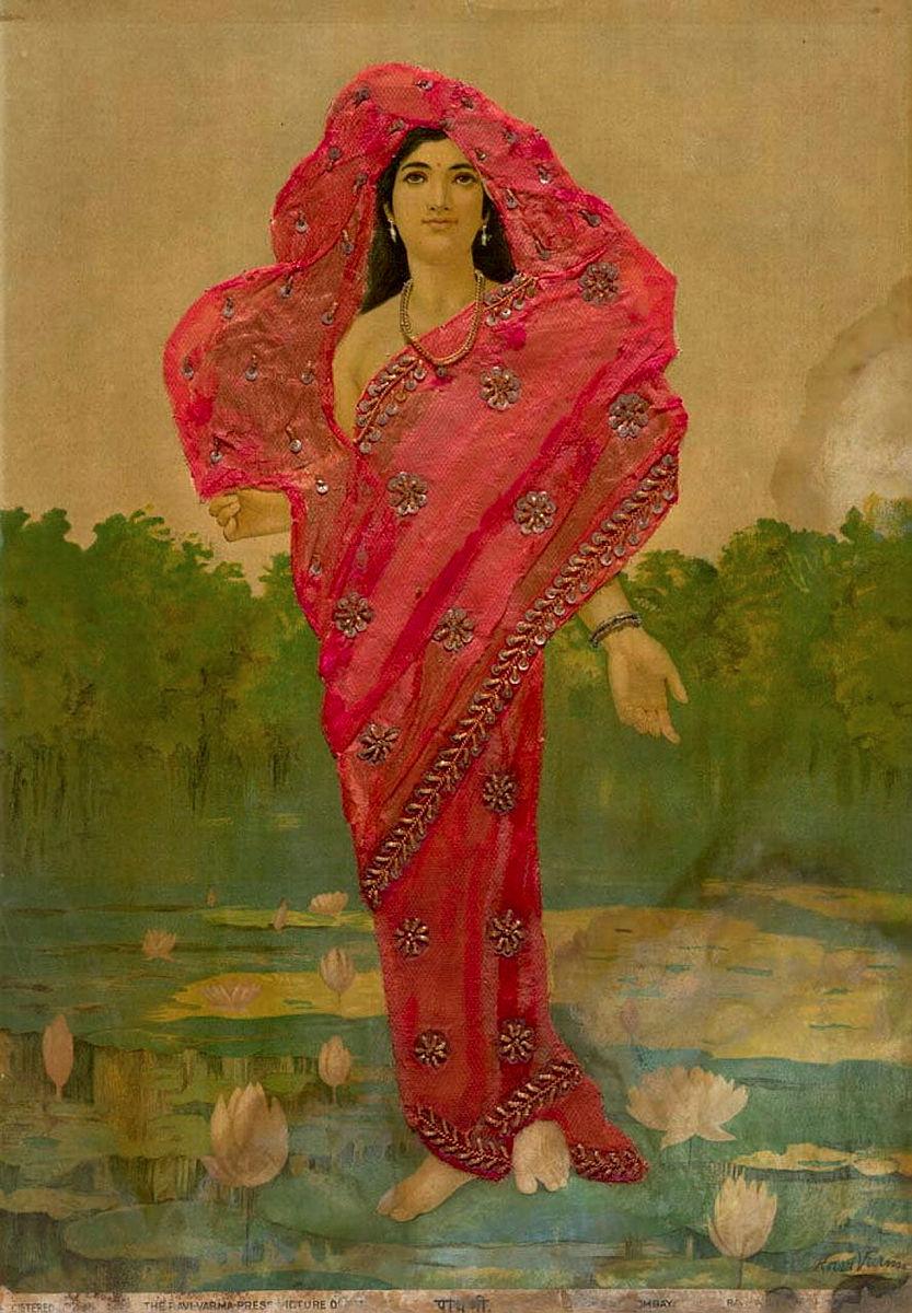 Artwork Padmini  this artwork made of Oleograph with Zardosi embroidery, created in 1894-01-01