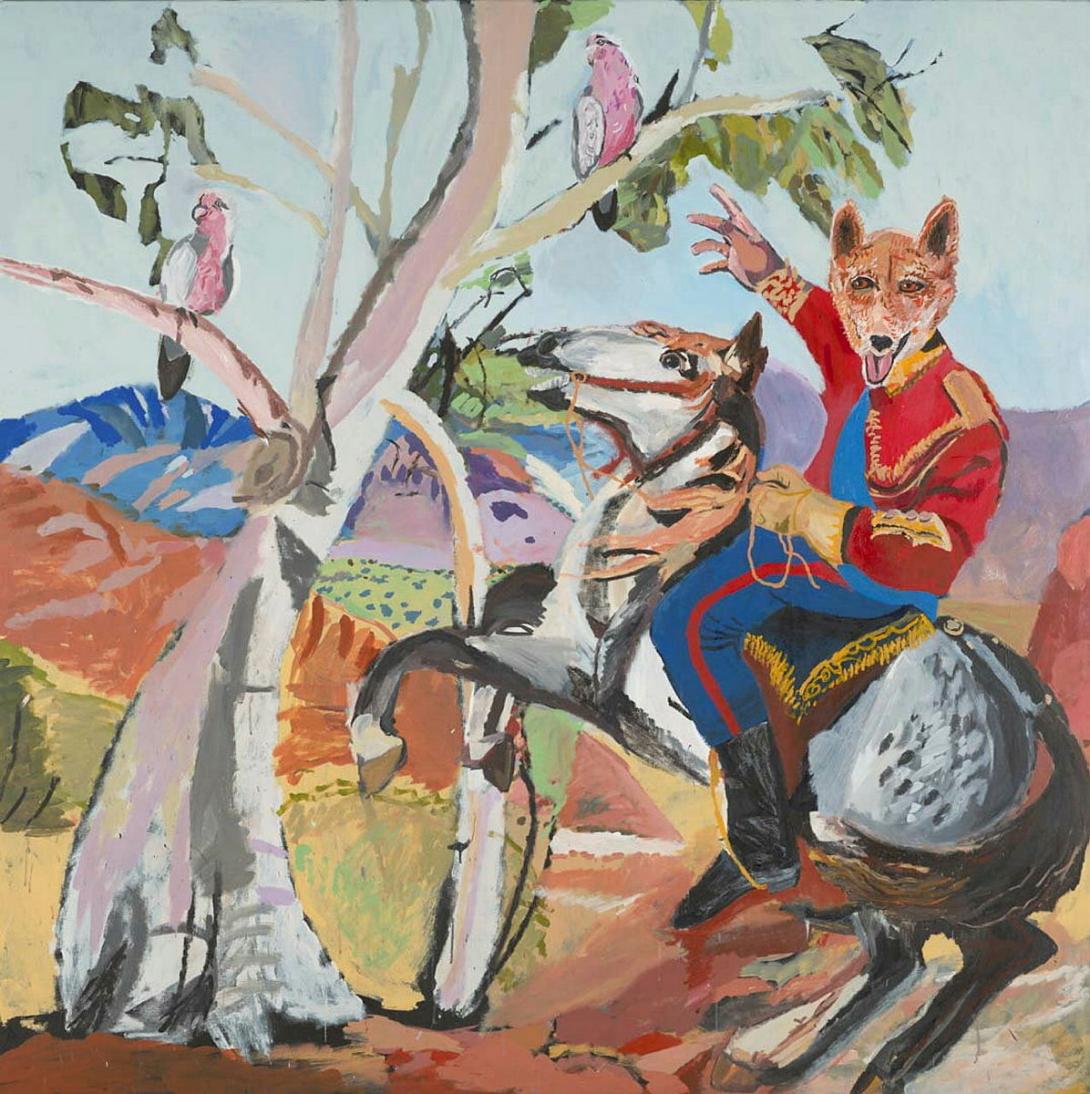 Artwork Dingo Cavalerie this artwork made of Synthetic polymer paint on linen, created in 2025-01-01