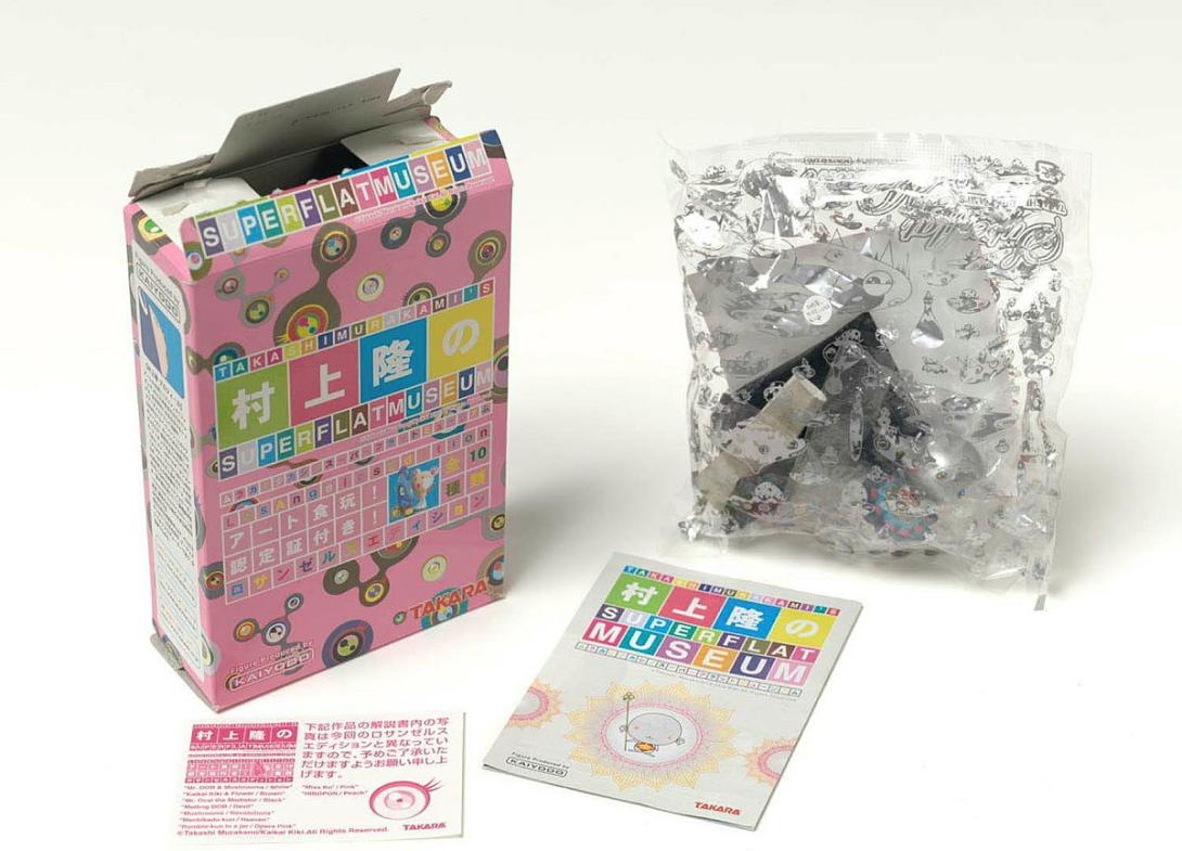 Artwork Machikado-kun / Heaven (from the 'SUPERFLAT MUSEUM' series by Takashi Murakami) this artwork made of Plastic figurine in pink cardboard box with leaflets, created in 2003-01-01