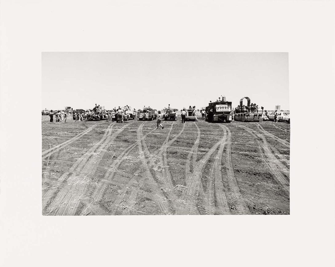 Artwork Procession floats, Julia Creek, October 1978 (from 'Four and a half months in the North' series) this artwork made of Gelatin silver photograph on paper, created in 1978-01-01