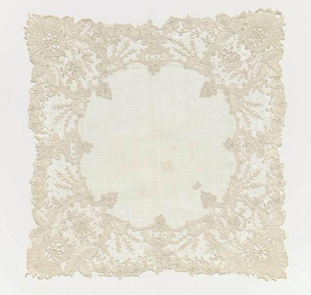 Artwork Handkerchief this artwork made of Embroidery on tulle, created in 1875-01-01