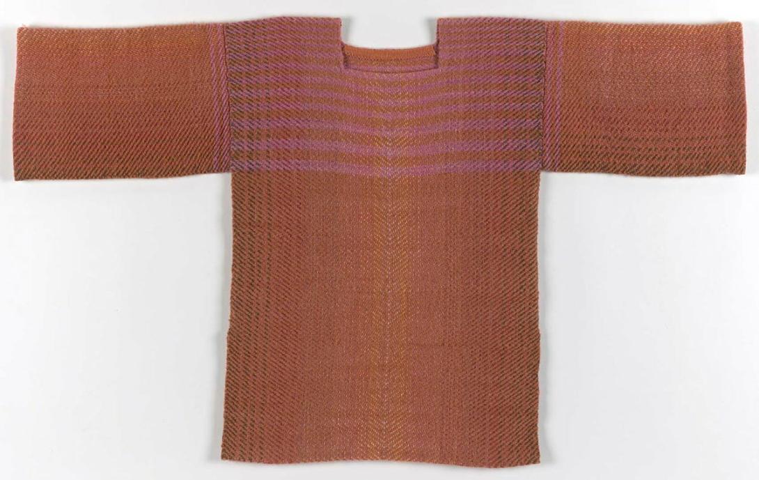 Artwork Jacket this artwork made of Handwoven and dyed wool yarn, dyed with chemical dyes, created in 1980-01-01