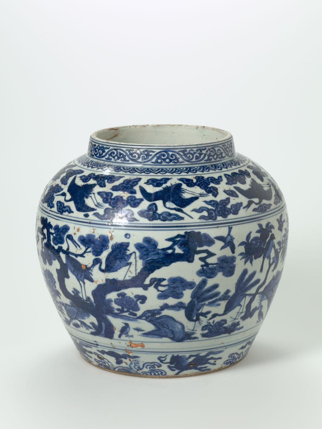 Artwork Jar this artwork made of Porcellaneous stoneware, wheelthrown  with cobalt underglaze, created in 1796-01-01