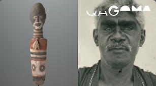 A person with a mustache and a statue

Description automatically generated