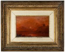 An oil painting by Isaac Walter Jenner housed in a gold frame.