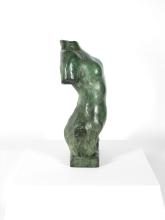 The left side view of Auguste Rodin's 'Torse de jeune femme (A young woman's torso).