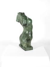 The back left side view of Auguste Rodin's 'Torse de jeune femme (A young woman's torso).