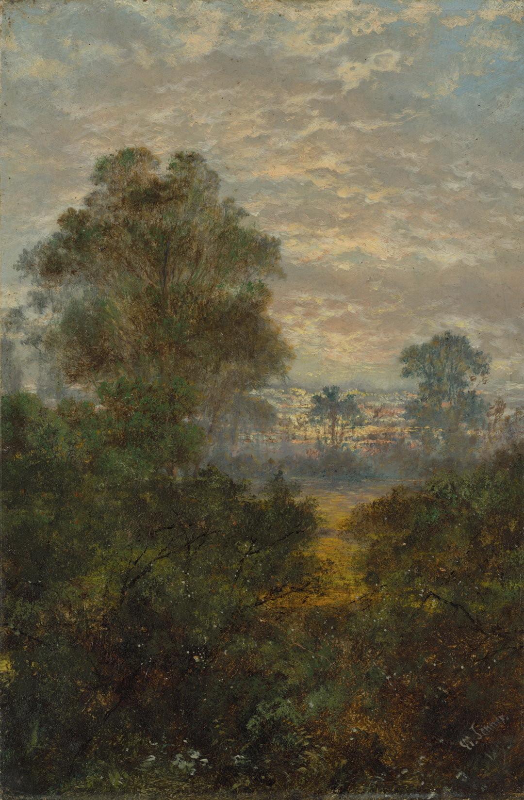 Slider: UV, Landscape, sunrise 1893 JENNER, Isaac Walter