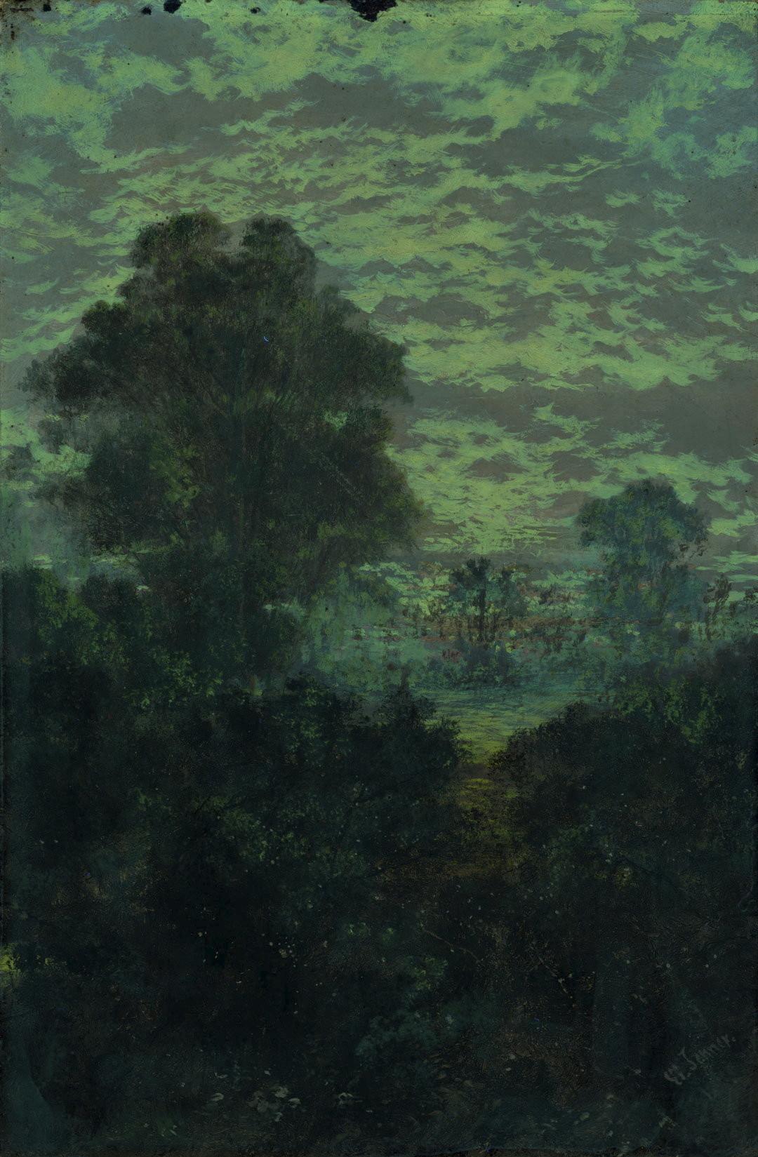 Slider: UV, Landscape, sunrise 1893 JENNER, Isaac Walter