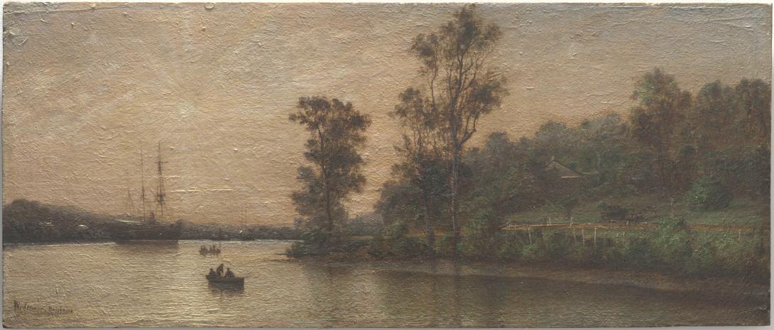 Slider: Raking light, Hamilton Reach, Brisbane 1885 JENNER, Isaac Walter